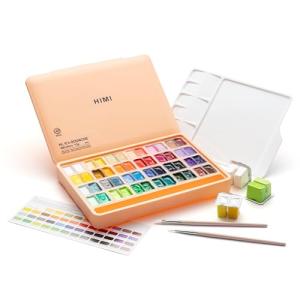 HIMI 48-Color Jelly Gouache Paint Set with Brushes
