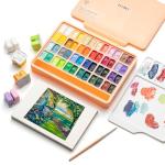 HIMI 48-Color Jelly Gouache Paint Set with Brushes