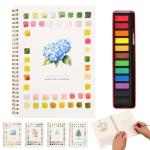Watercolor Workbook with 12 Paints and Brush