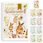 Beginner-Friendly Watercolor Workbook with 12 Patterns
