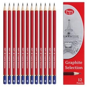 Pepy 12-Pack 4B Graphite Drawing Pencils