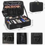 Large Makeup Case with Adjustable Strap and Waterproof Design