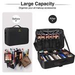 Large Makeup Case with Adjustable Strap and Waterproof Design