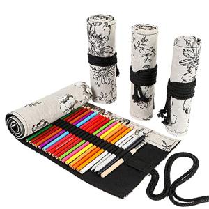 Peony Flower Pencil Roll Organizer for Artists