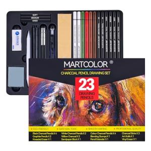 MARTCOLOR 23-Piece Charcoal Drawing Pencil Set