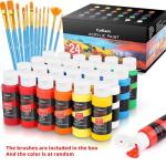 Caliart 24 Color Acrylic Paint Set with Brushes