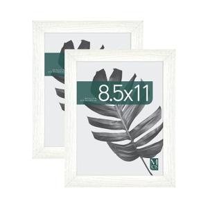 MCS 8.5x11 White Woodgrain Picture Frame Set
