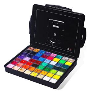 HIMI 56-Color Gouache Paint Set with Metallics