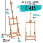 Wooden H-Frame Tabletop Easel for Artists