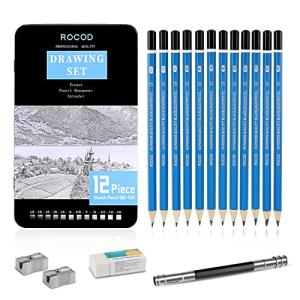 ROCOD Sketch Pencils Set 6B to 4H for Artists