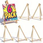 6 Pack of 9 Inch Tabletop Wooden Easels
