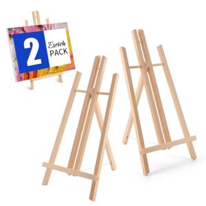 2-Pack 16-Inch Wooden Tabletop Easels for Painting