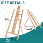 2-Pack 16-Inch Wooden Tabletop Easels for Painting