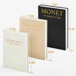 JARLINK Set of 3 Decorative Faux Linen Books