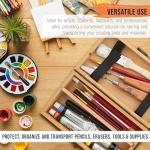 Multi-Function Wooden Art Supply Box with Lock