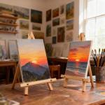 6 Pack of 9 Inch Tabletop Wooden Easels