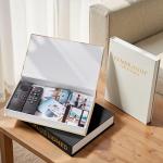 JARLINK Set of 3 Decorative Faux Linen Books