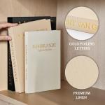 JARLINK Set of 3 Decorative Faux Linen Books