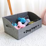 Cute Collapsible Dog Toy Storage Basket with Handles