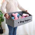 Cute Collapsible Dog Toy Storage Basket with Handles