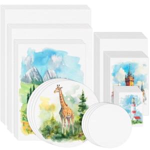 50 Sheets 140 lb Watercolor Paper Bulk, 8 Sizes