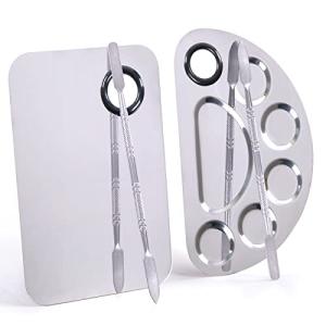 Stainless Steel Makeup Mixing Palette and Spatula