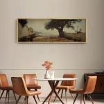 Large Vintage Seaside Canvas Print for Home