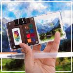 Mini Portable Watercolor Palette Set with Accessories