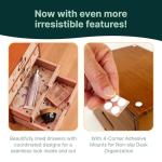 Leopard Print Wooden Desk Organizer with 4 Drawers