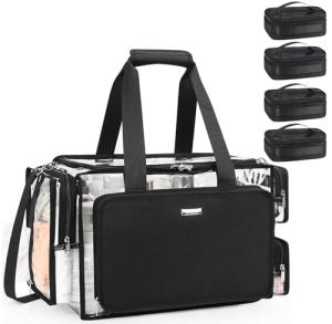 Relavel Clear Makeup Organizer with Adjustable Dividers