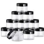 Satinior 12 Pack Clear Plastic Storage Jars