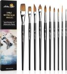 10-Piece Professional Watercolor Brush Set
