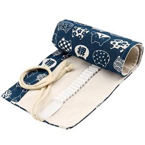 Canvas Pencil Wrap Case for 48 Colored Pencils