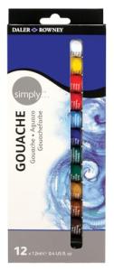 Daler-Rowney Simply Gouache Paint Set, 12 Colors