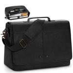 Vintage Flap Messenger Bag for Men - Black