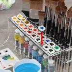 Watercolor Organizer with Brush Holder & Palette