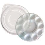 Round Plastic Palette with Cover, 10 Wells