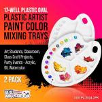 Clear Oval Acrylic Painting Palette with 17 Wells