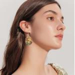 Wooden Artist Palette Dangle Earrings for Women