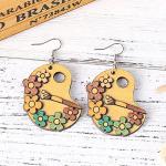 Wooden Artist Palette Dangle Earrings for Women