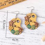 Wooden Artist Palette Dangle Earrings for Women