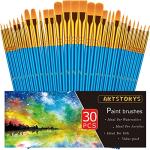 30-Piece Paint Brush Set for Artists