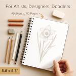 A5 Sketchbook for Artists, 200gsm, 80 Pages