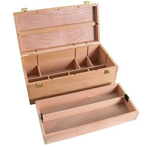 Multi-Function Wooden Artist Supply Box with Tray