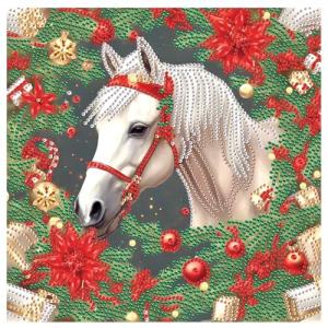 Diamond Painting Kit: 5D White Horse Decor