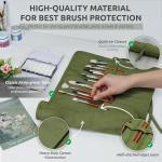 Dugato 30-Slot Roll-Up Brush Holder - Army Green