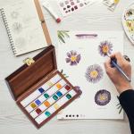 Bamboo Watercolor Palette Box with 36 Grids