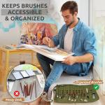 Dugato 30-Slot Roll-Up Brush Holder - Army Green