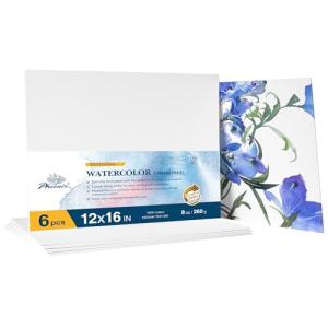 12x16 Inch Watercolor Canvas Boards - 6 Pack