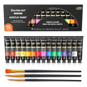 Shuttle Art Acrylic Paint Set - 15 Rich Colors